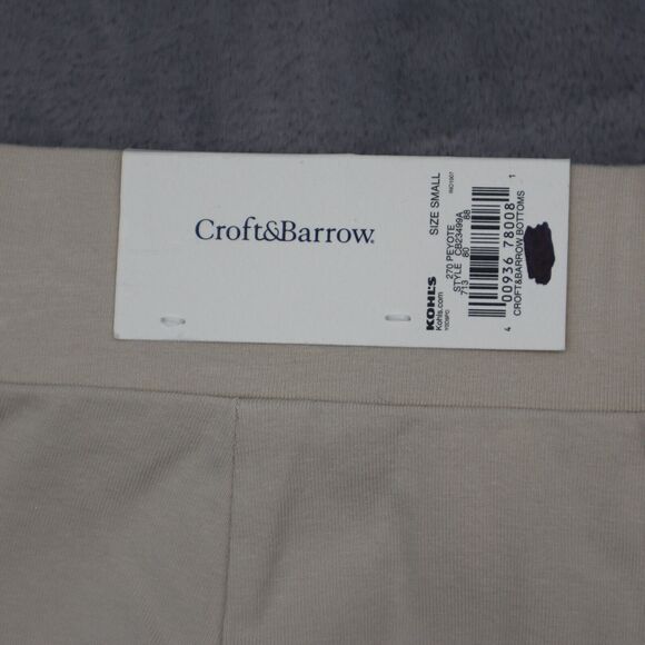 Croft Barrow Shorts Womens S Beige Sweat Mid Rise Pocket Stretch Pull On - Picture 7 of 16